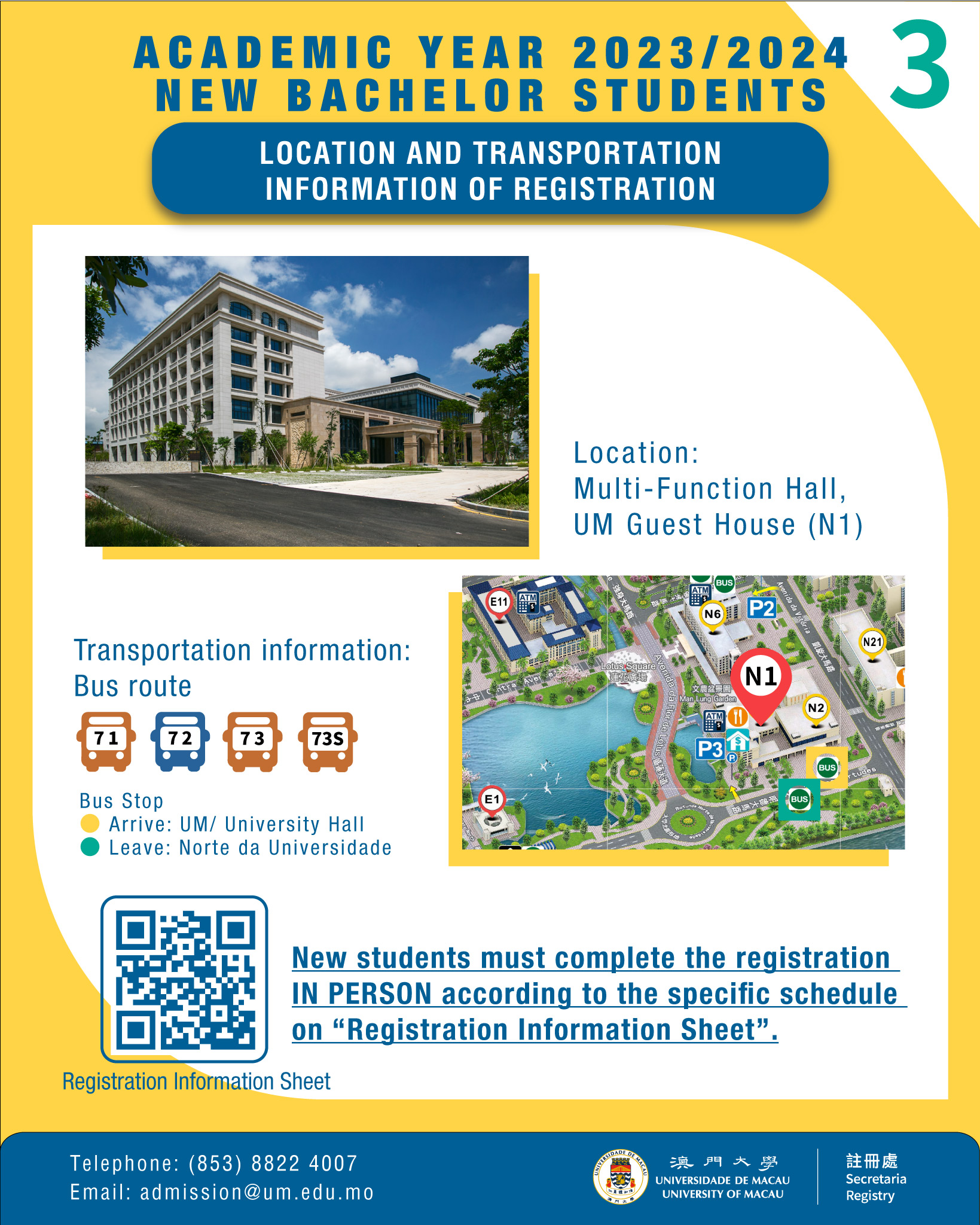 New Student Registration – Registry, UM